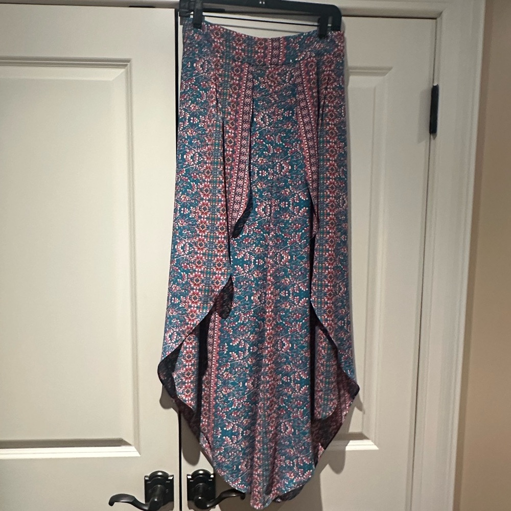 BCBGMaxAzria High Low Pants - Blue and Pink